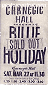 Billie Holiday carnegie Hall poster